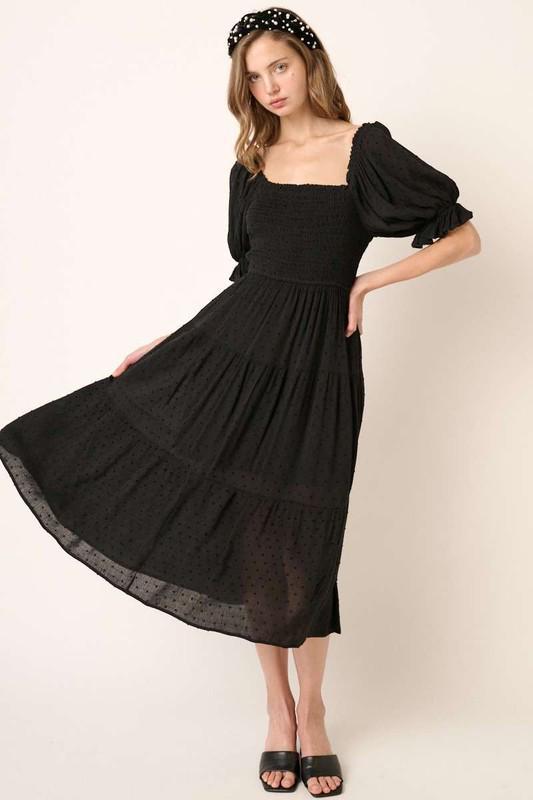 Black Bodice Midi Dress
