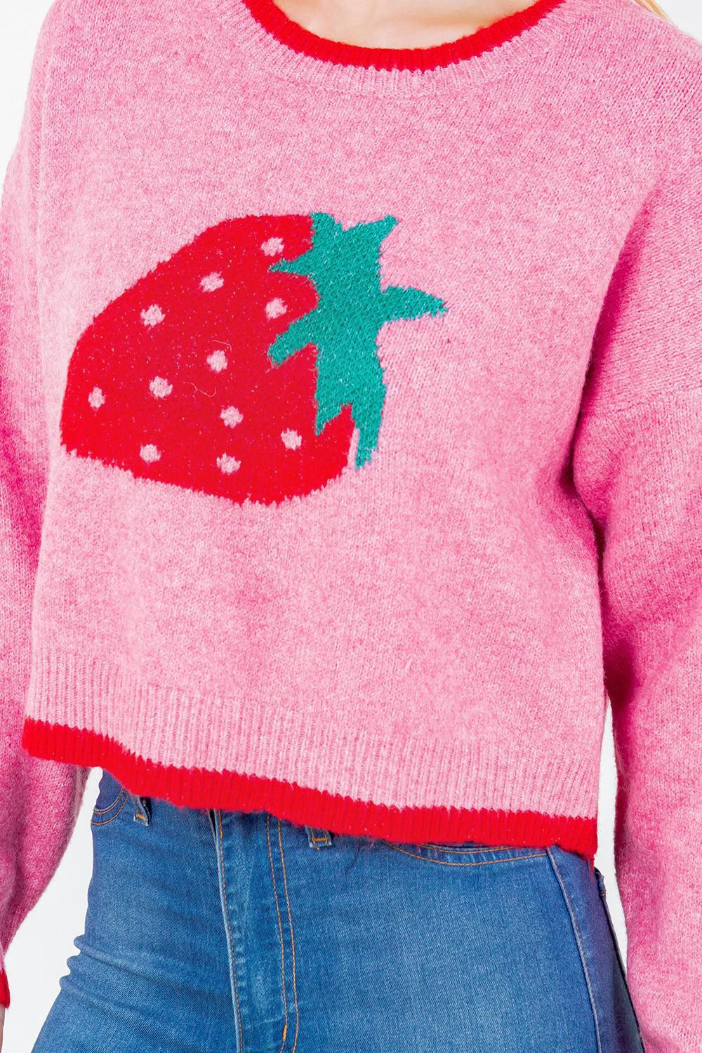 Strawberry Print Sweater