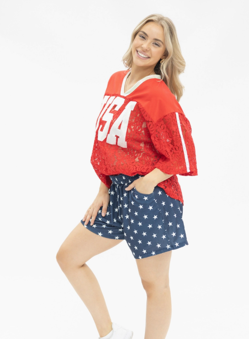 Red Lace "USA" Jersey