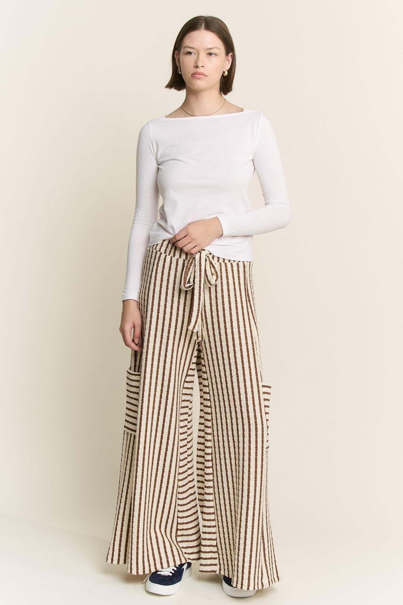 Stripe Wide Leg Pants