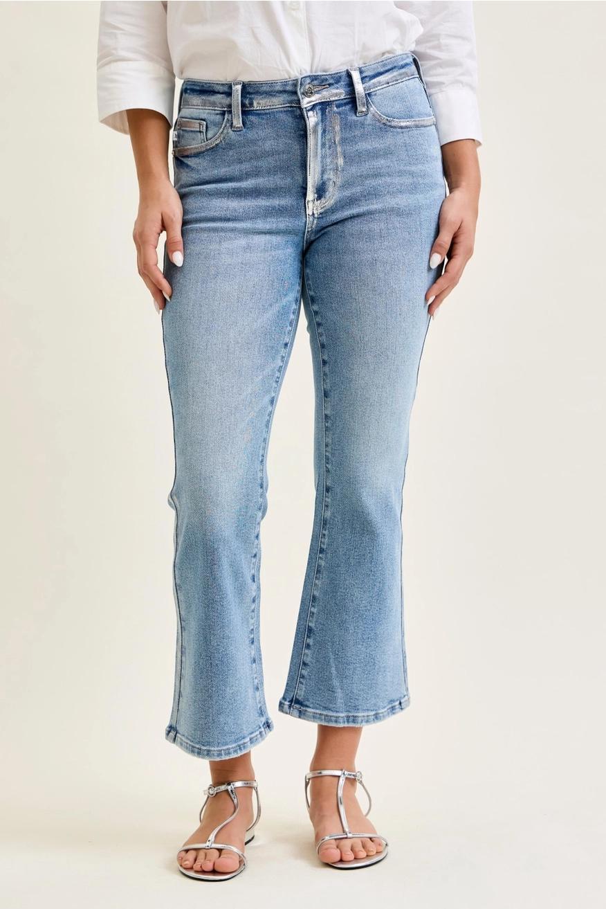 Judy Blue MR Kick Flare + Foiled Seams Jeans