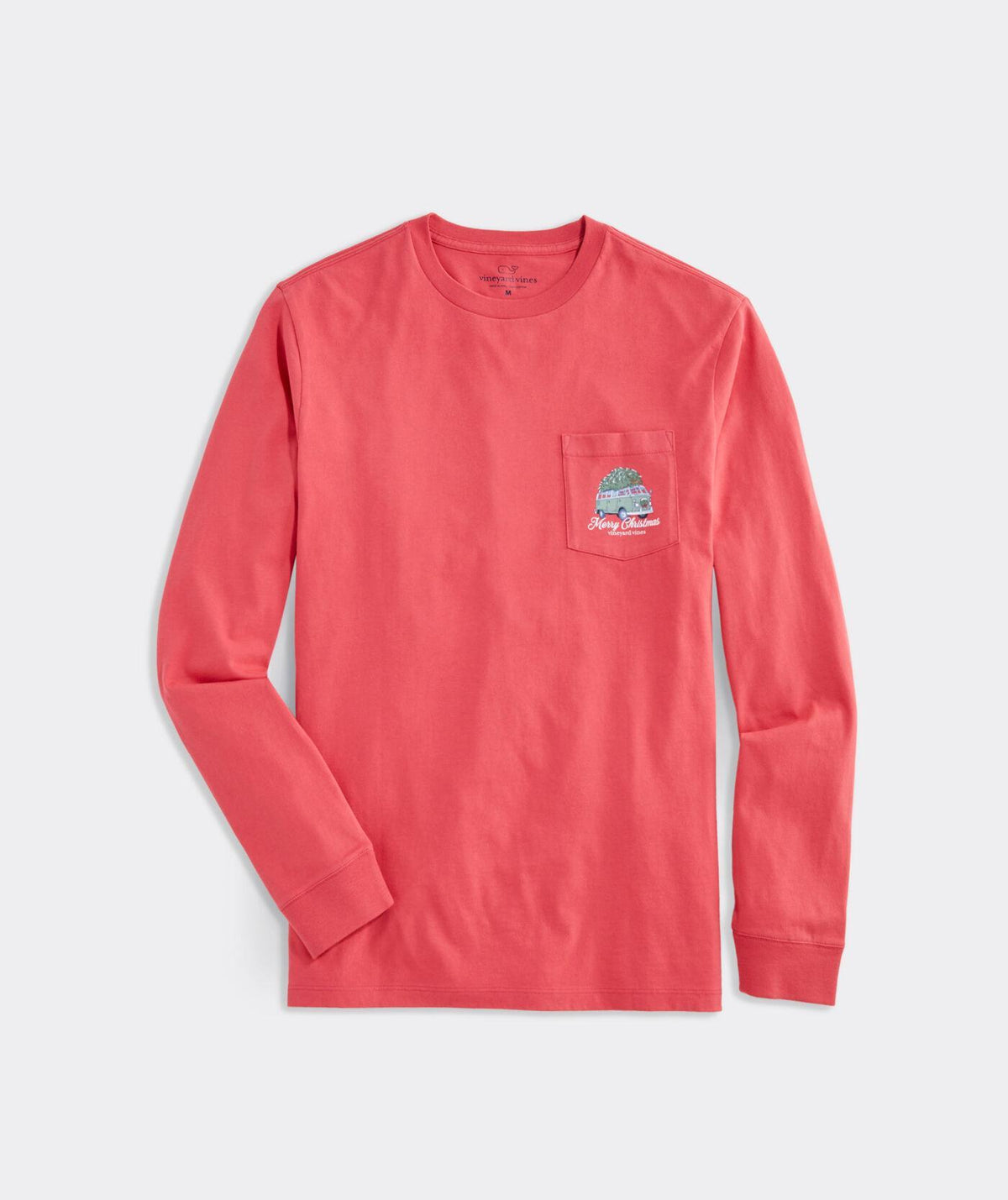 Retro Van & Tree Long-Sleeve Pocket Tee Sailors Red