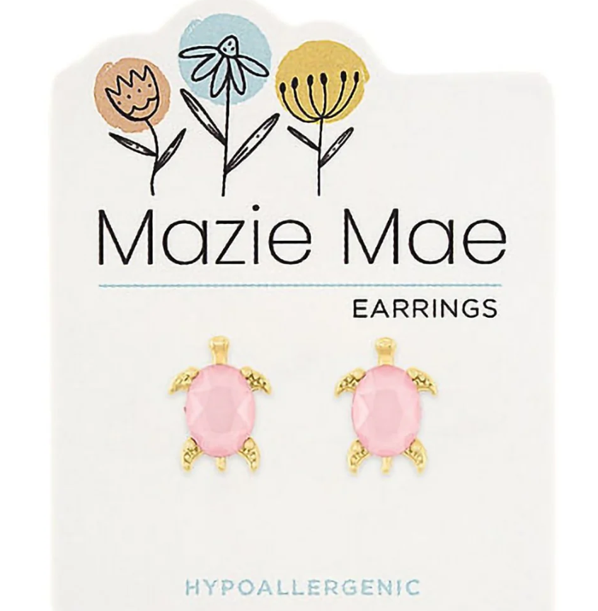 Gold Rosewater Opal Turtle Stud Mazie Mae Earrings