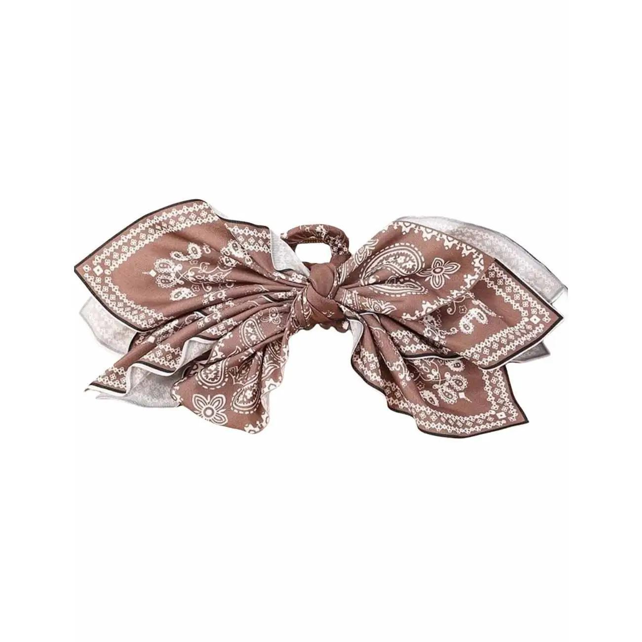 Paisley Floral Print Bow Knot Hair Clip