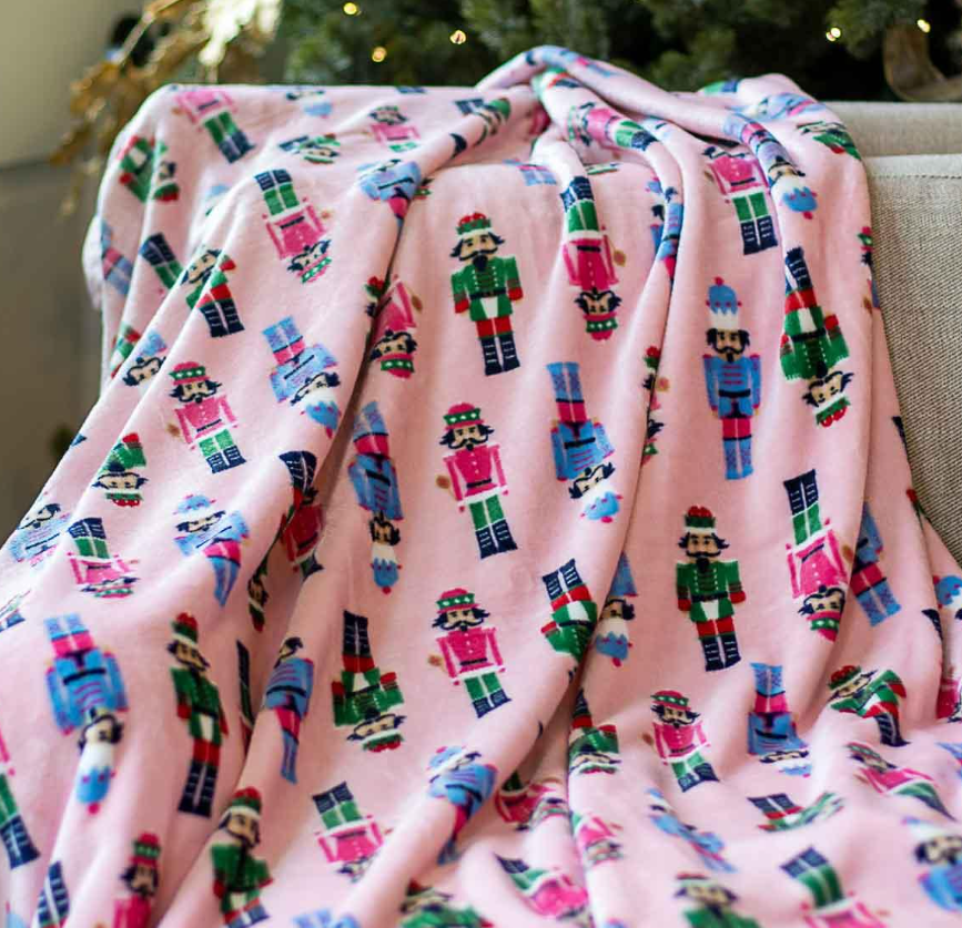 Nutcracker March Throw in Pink