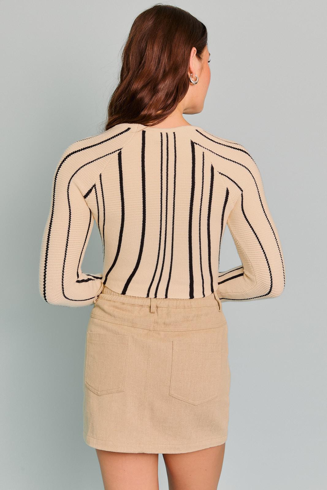 Square Vertical Stripe Top