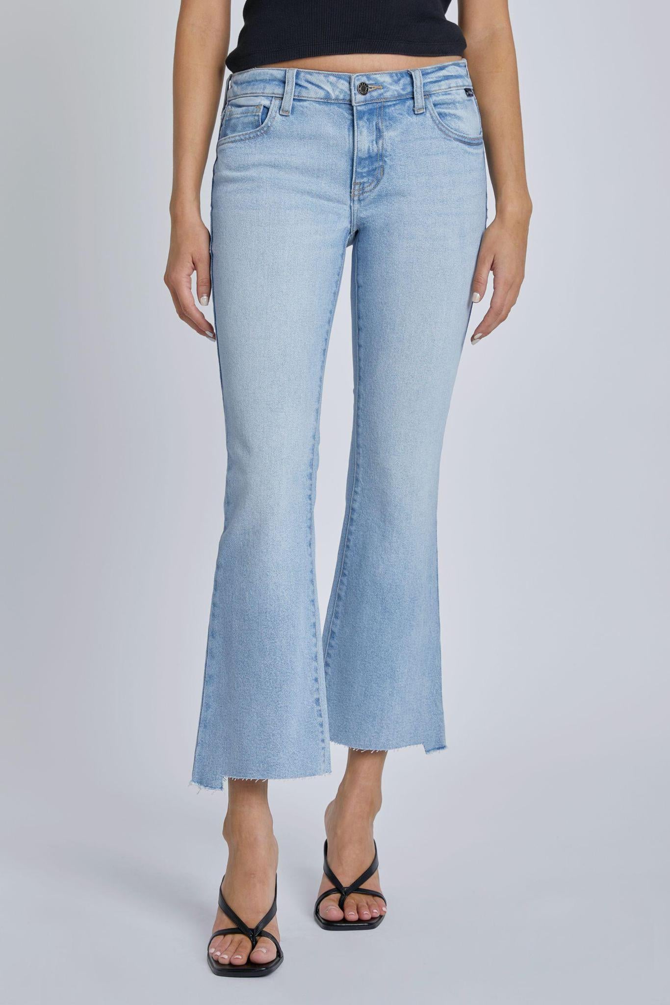 CELLO Midrise Crop Flare Jeans