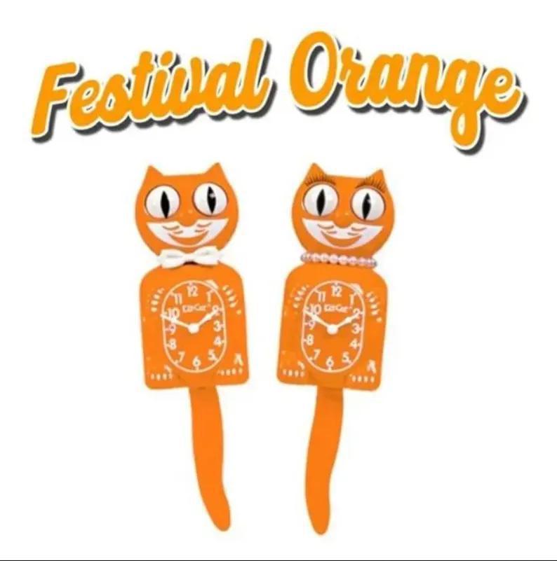 Festival Orange Kit-Cat Klock