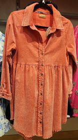 Coral Corduroy Dress
