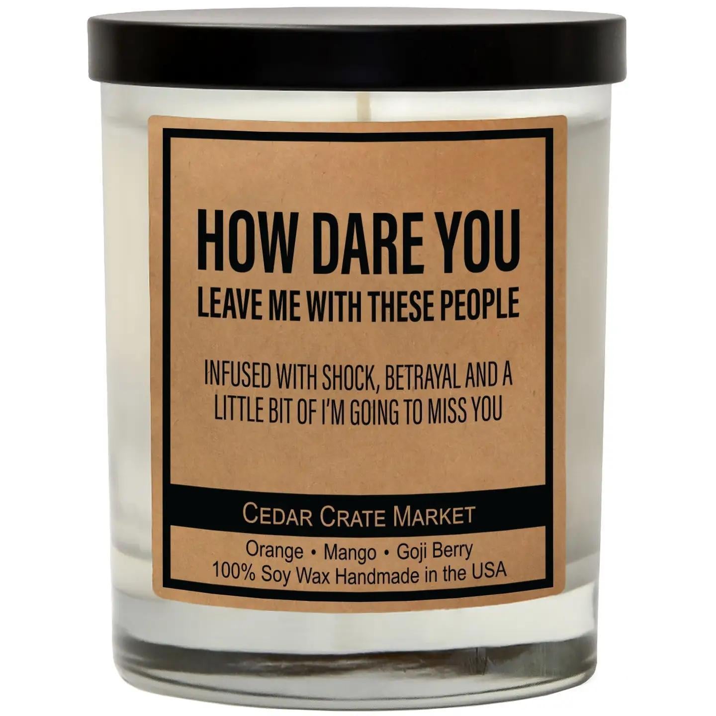 How Dare You Leave Me with These People Soy Candle
