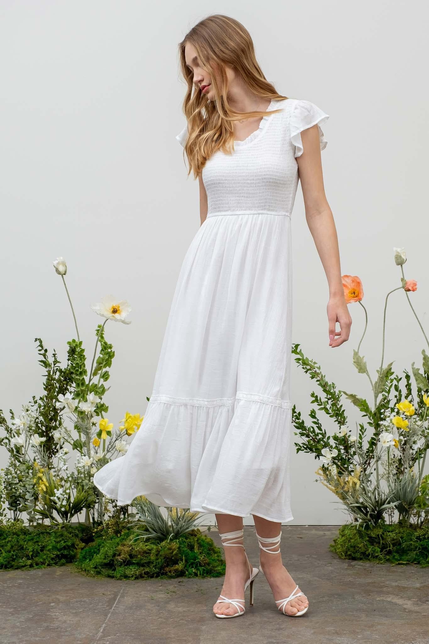 Summer White Ruffle Dress