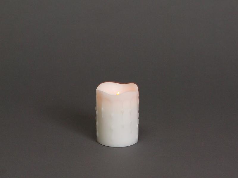 LED Wax Dripping Pillar Candle 3"x4"