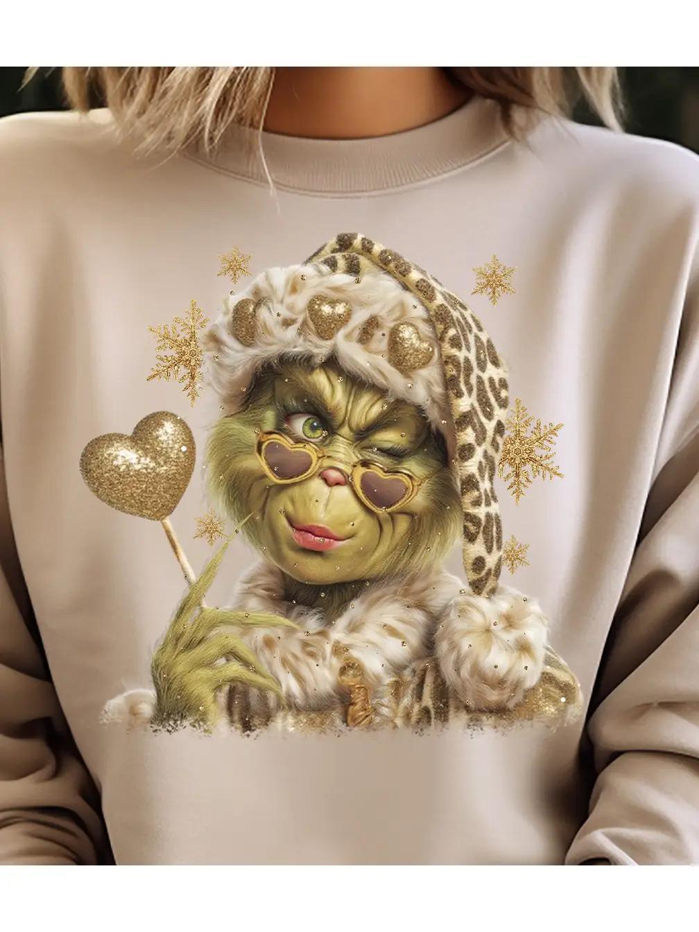 Leopard Grinch Santa Bling Tee