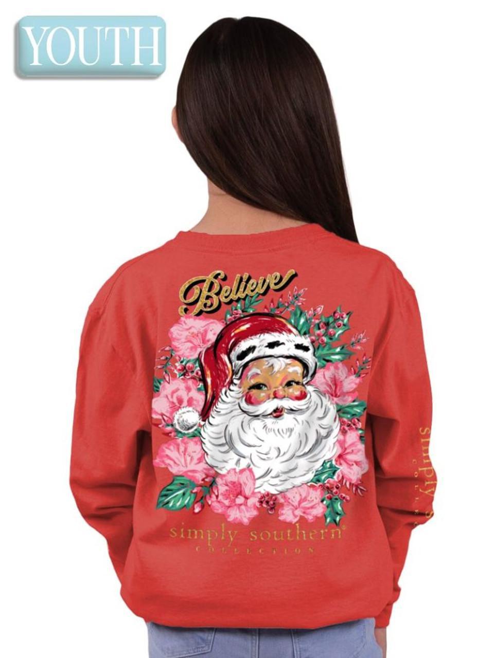 YTH-LS-FLORALSANTA-RED