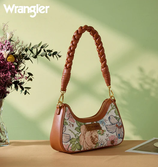 Wrangler Floral Print Braided Hobo Bag