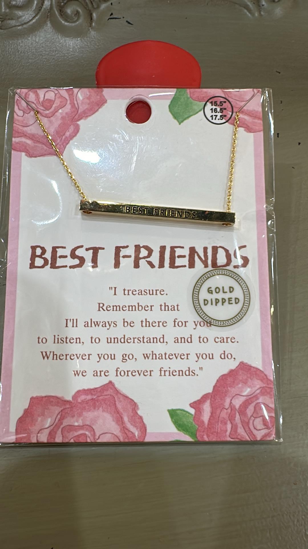 Best Friends Gold Bar Necklace