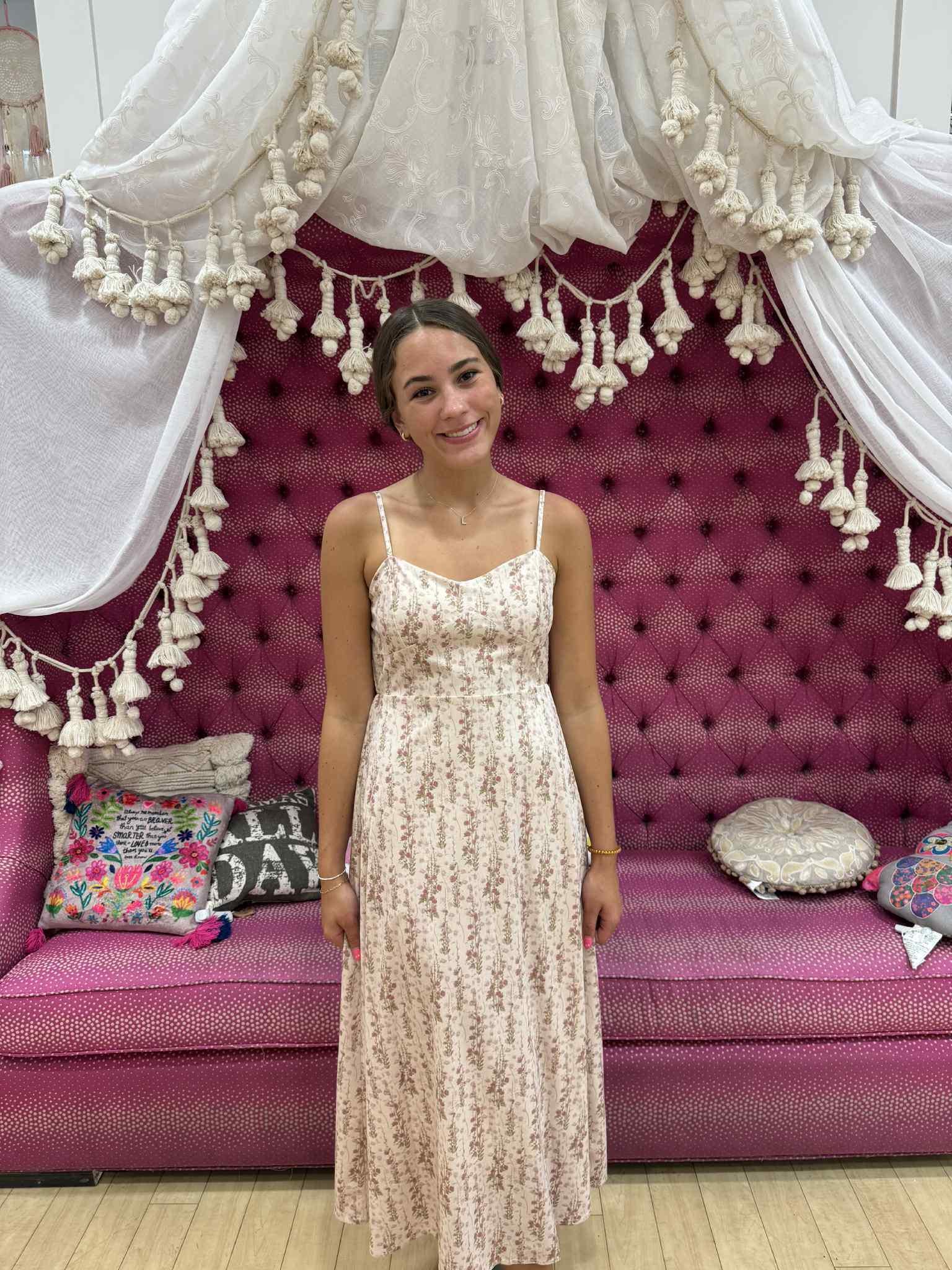 Dusky Floral Corduroy Midi Dress