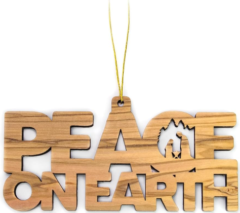 2D Peace On Earth Nativity Ornament