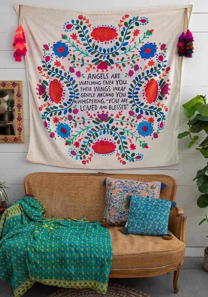Angels Watch Over You Tapestry Blanket