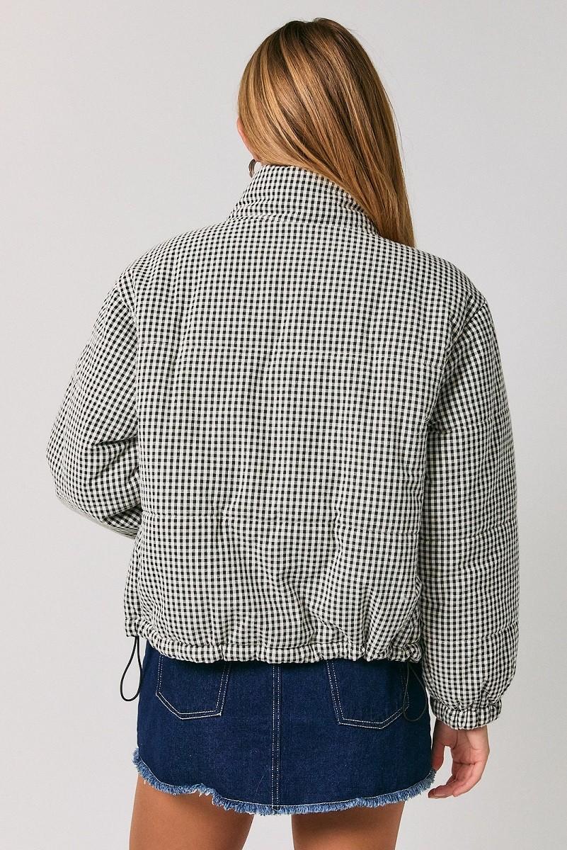 Gingham Puffer Jacket