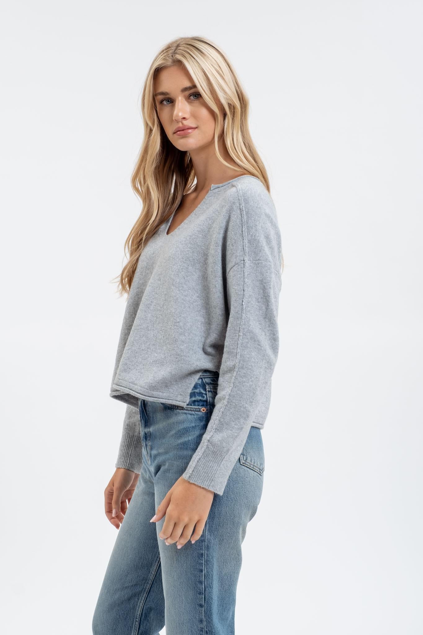 Grey Exposed Sweater