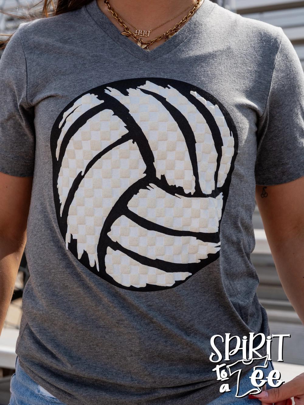 Volleyball Checkered - V-Neck Volleyball Tee
