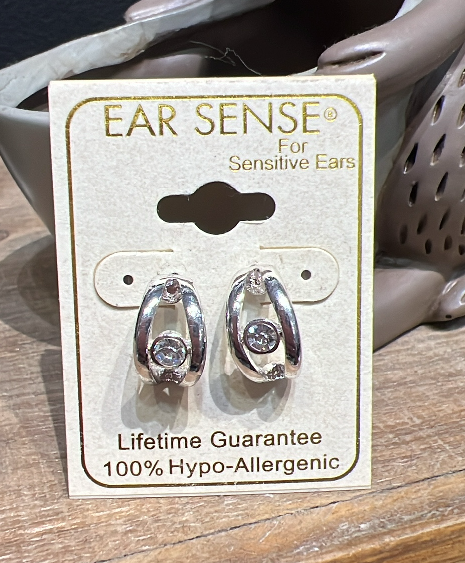 Silver Moon Shaped Earrings