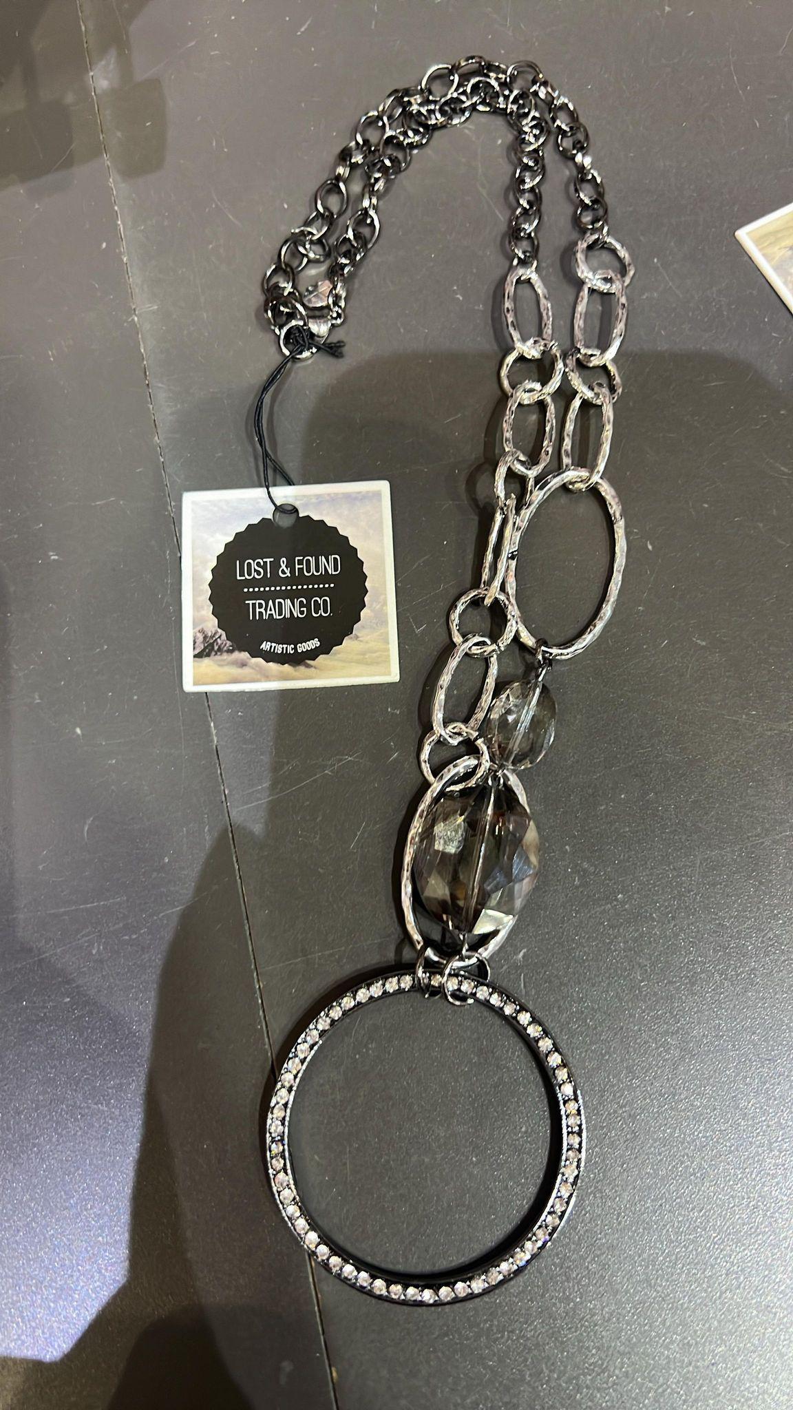 Crystal Open Circle Necklace
