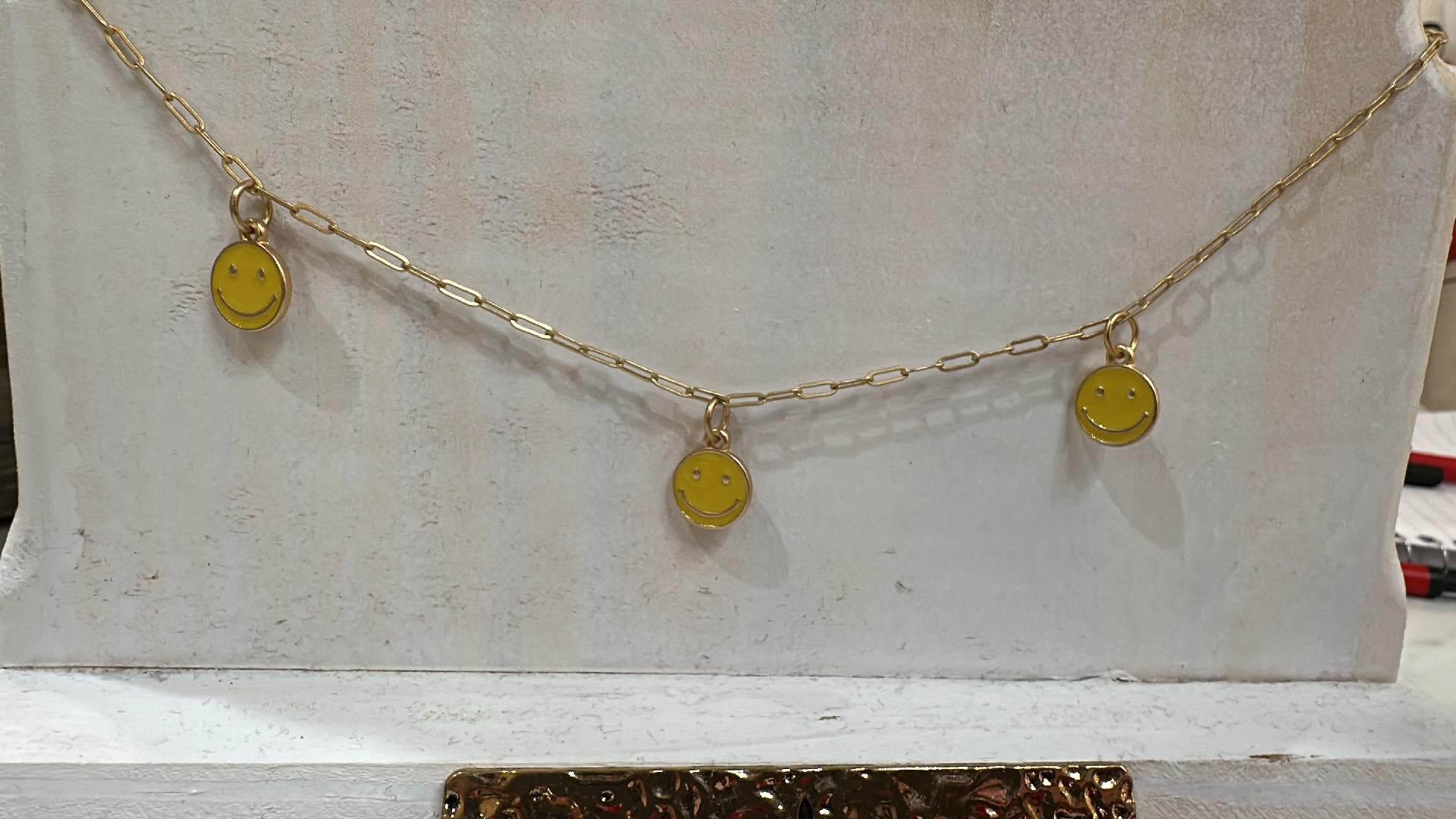Yellow Smiley Gold Necklace