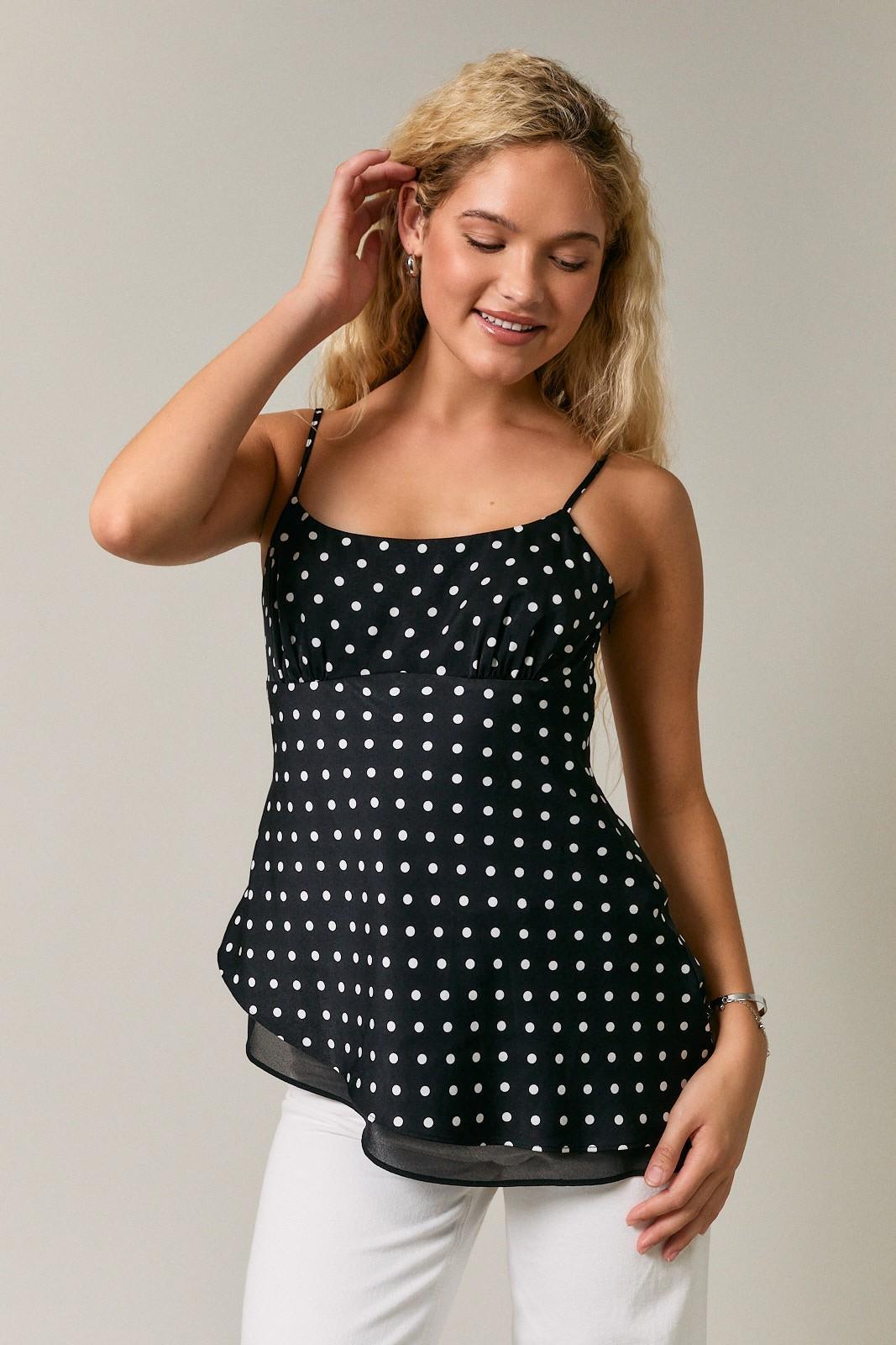 Double Layered Asymmetrical Hem Spaghetti Top