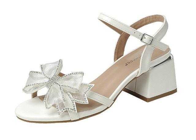 Abby White Bow Heels