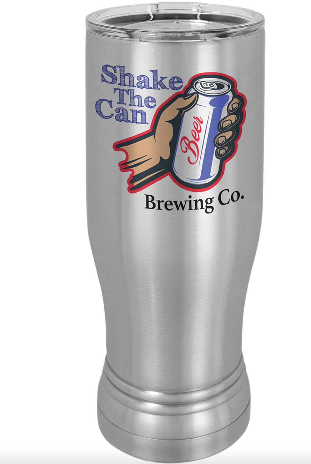 Stainless Steel Customizable 14 oz. Polar Camel Pilsner with Clear Lid