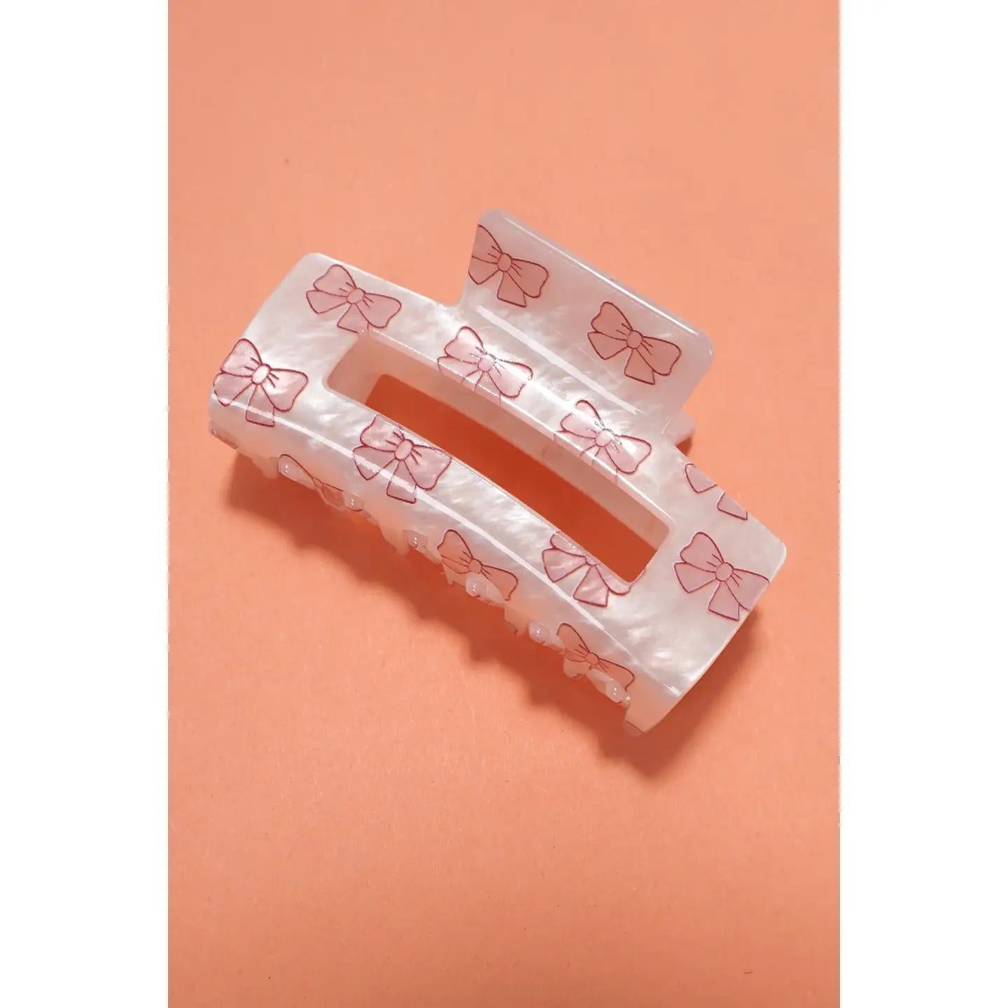Jumbo Cherry Bow Rectangle Hair Claw Clips