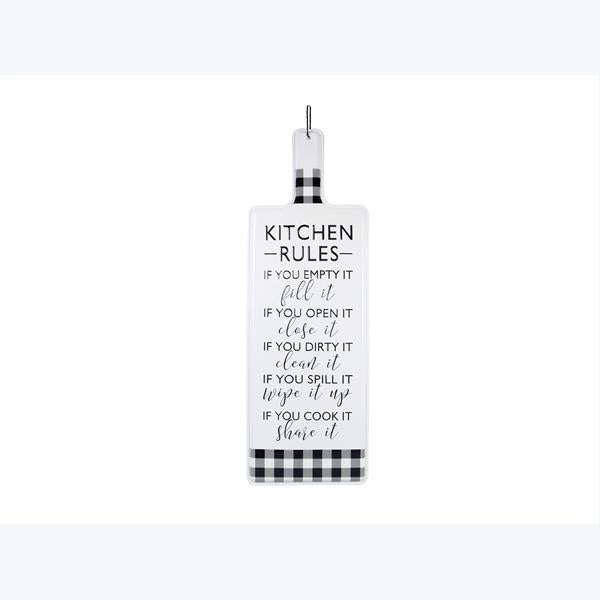 Metal Kitchen Rules Sign
