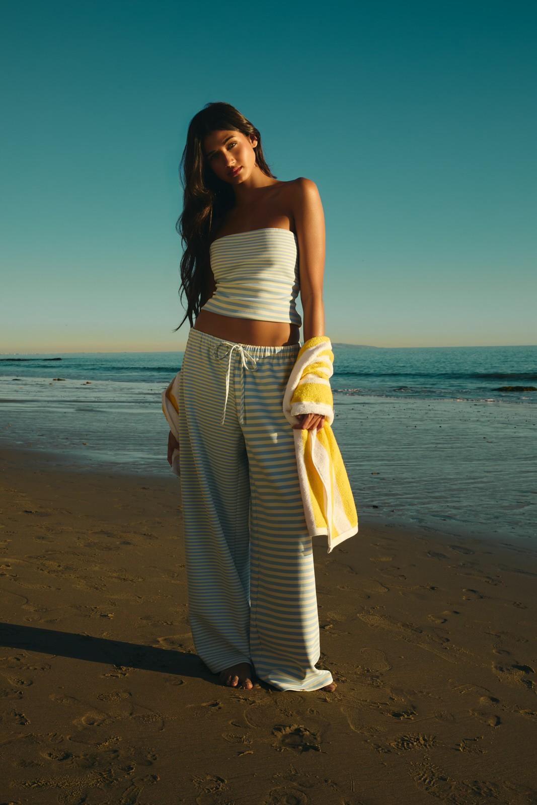 Stripe Different Detail Tube Top