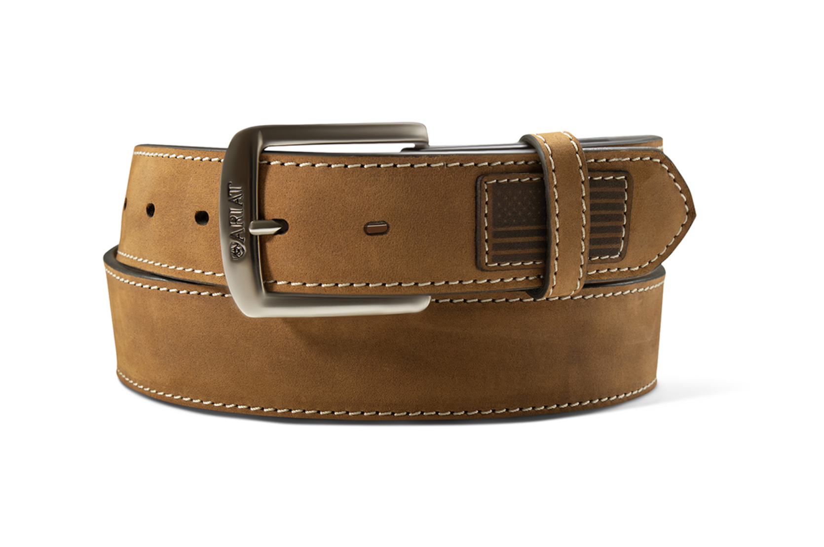 Ariat American Flag Patch Leather Belt