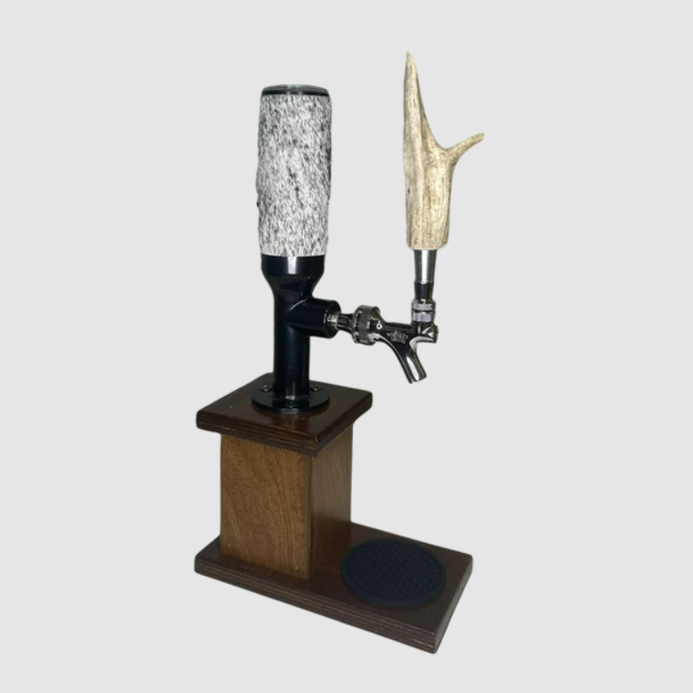 Single Antler & Cowhide Whiskey Tower