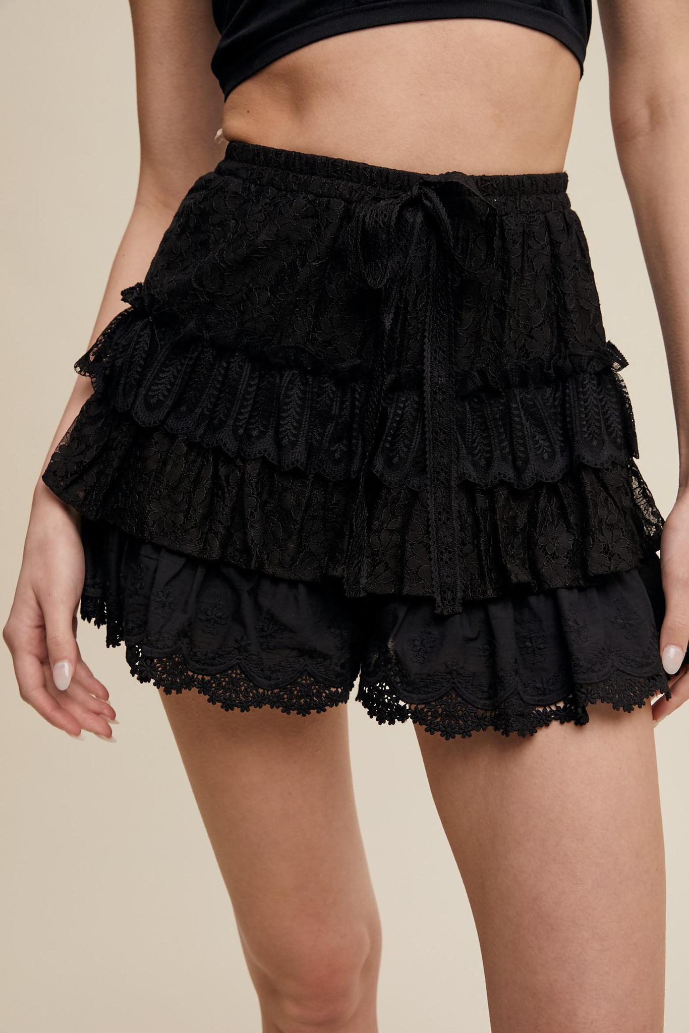 Flirty Lace Tiered Shorts