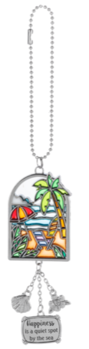 Car Charm - Happiness is a quiet spot by the sea