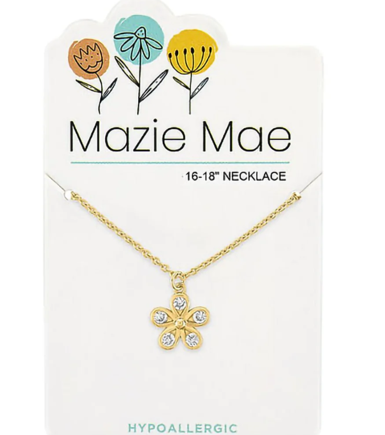 Gold CZ Flower Mazie Mae Necklace