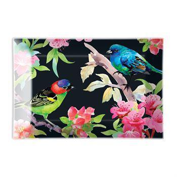 Bird Song Glass Soap Dish Tray