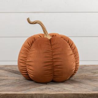 16.25" Orange Fabric Pumpkin