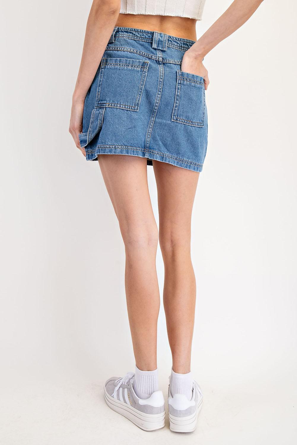 Denim Utility Inspired Mini Skirt