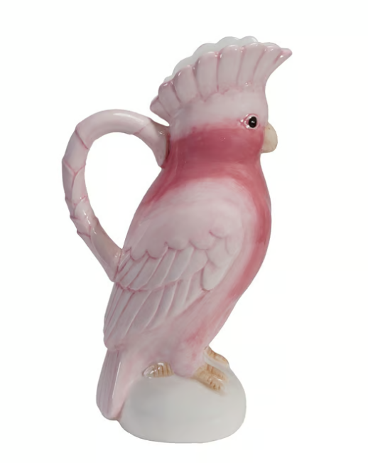 1-1/4 Quart Ceramic Cockatoo Shaped Pitcher
