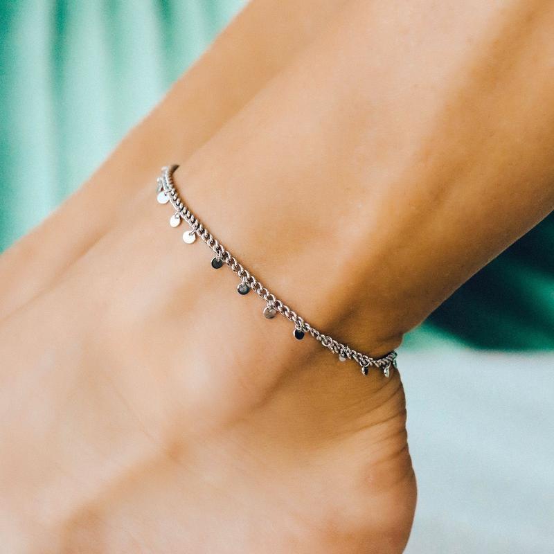 Mini Coin Anklet Silver