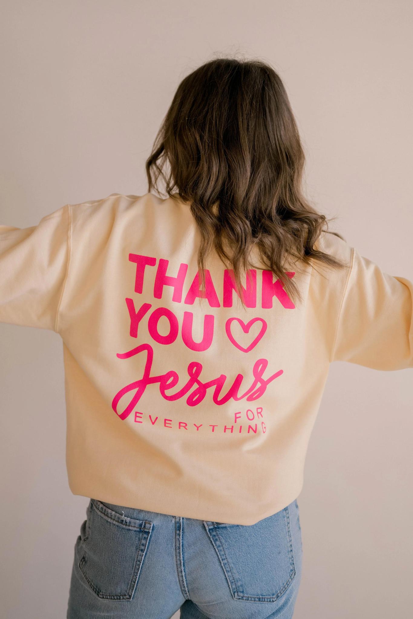 Thank You Jesus Pullover - Yellow