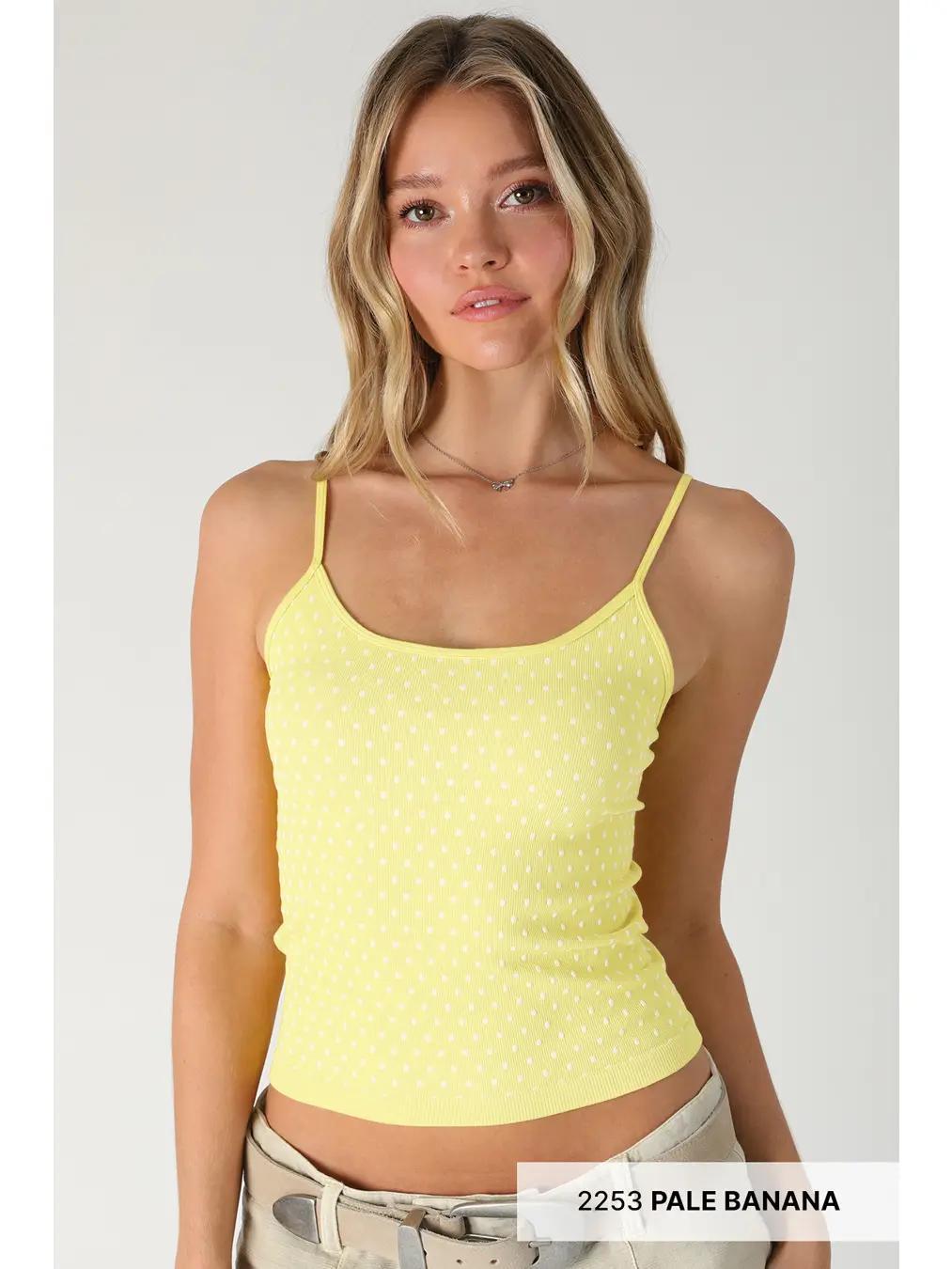 White Polka Dot Strap Cami O/S