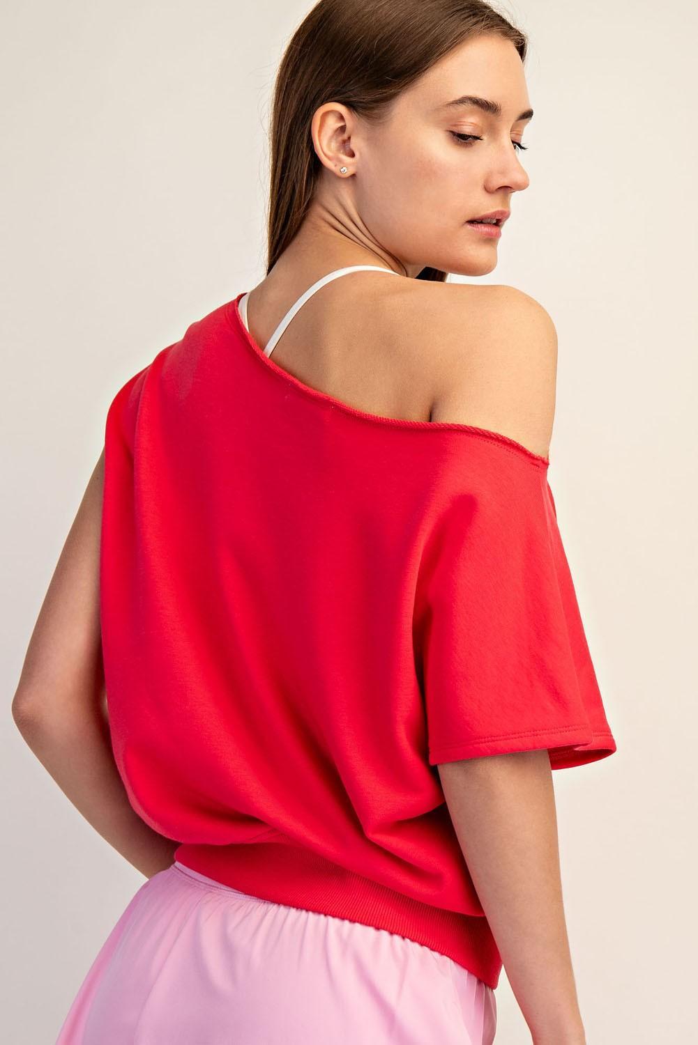 French Terry Off Shoulder Top