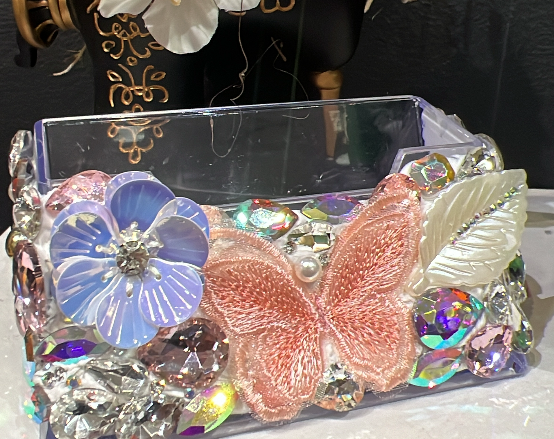 Butterfly Gem Business Card Holder