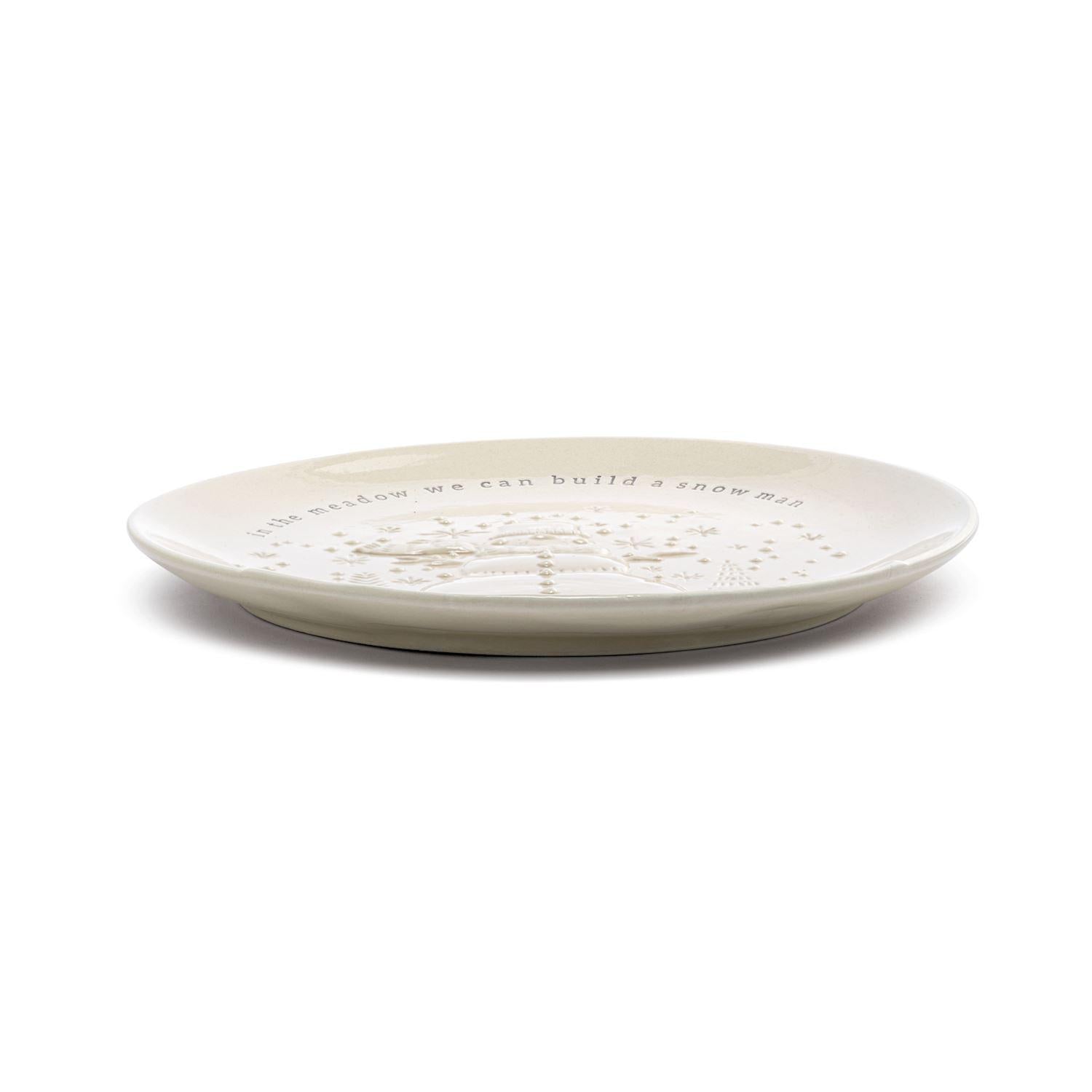 In the Meadow We Can Build a Snowman Ceramic Cookie Plate - 10in